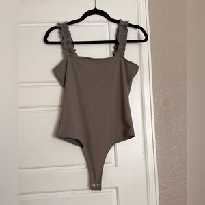 Green Bodysuit with Ruffled Straps